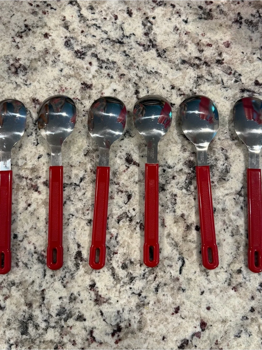 Vintage Red Handle Flatware Silverware - 24 Pieces - Complete Set